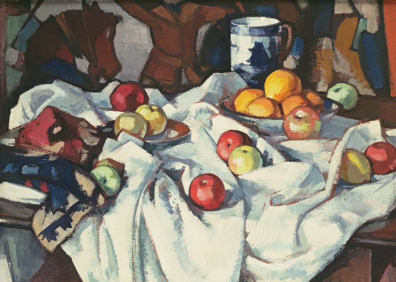 Stilleben av appelsiner og epler av Samuel John Peploe