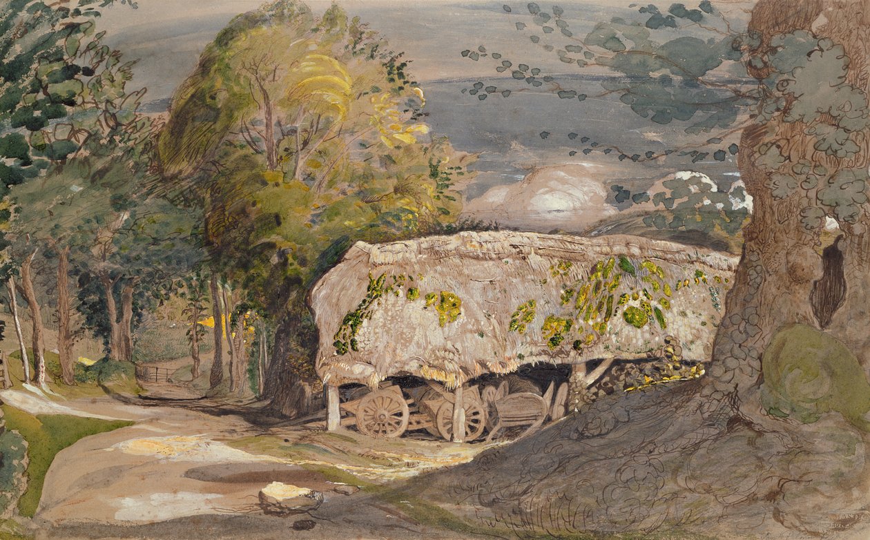 Landskap med låve, Shoreham av Samuel Palmer
