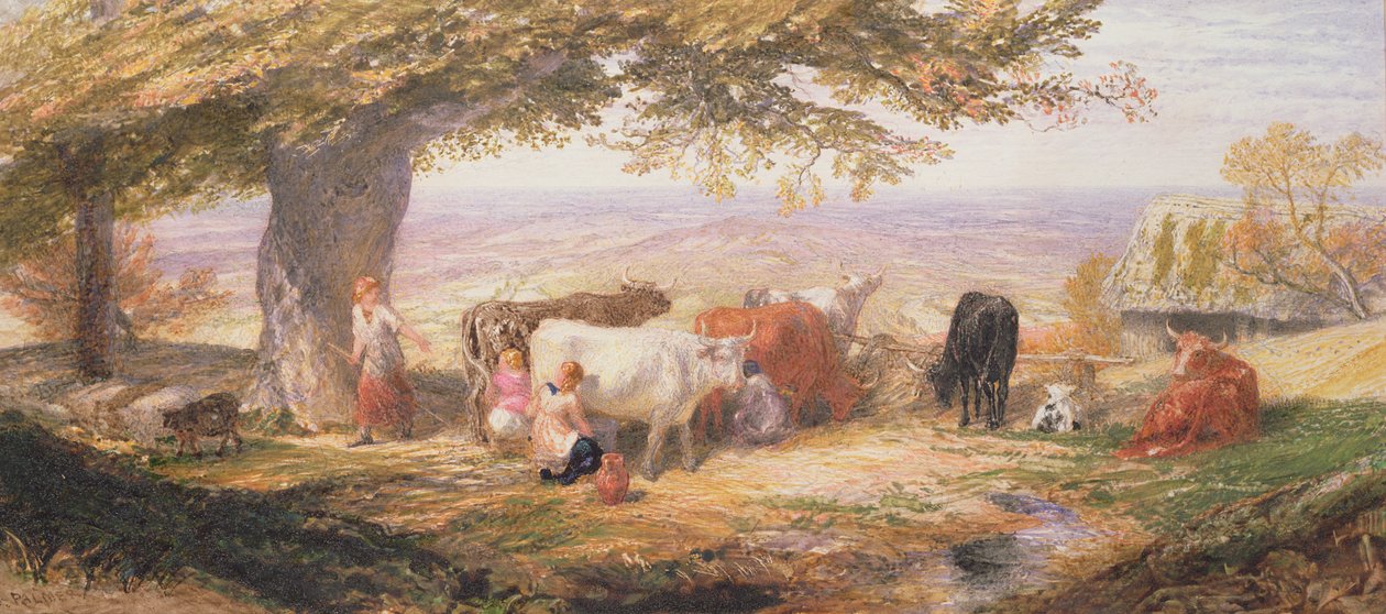Melking i åkrene av Samuel Palmer