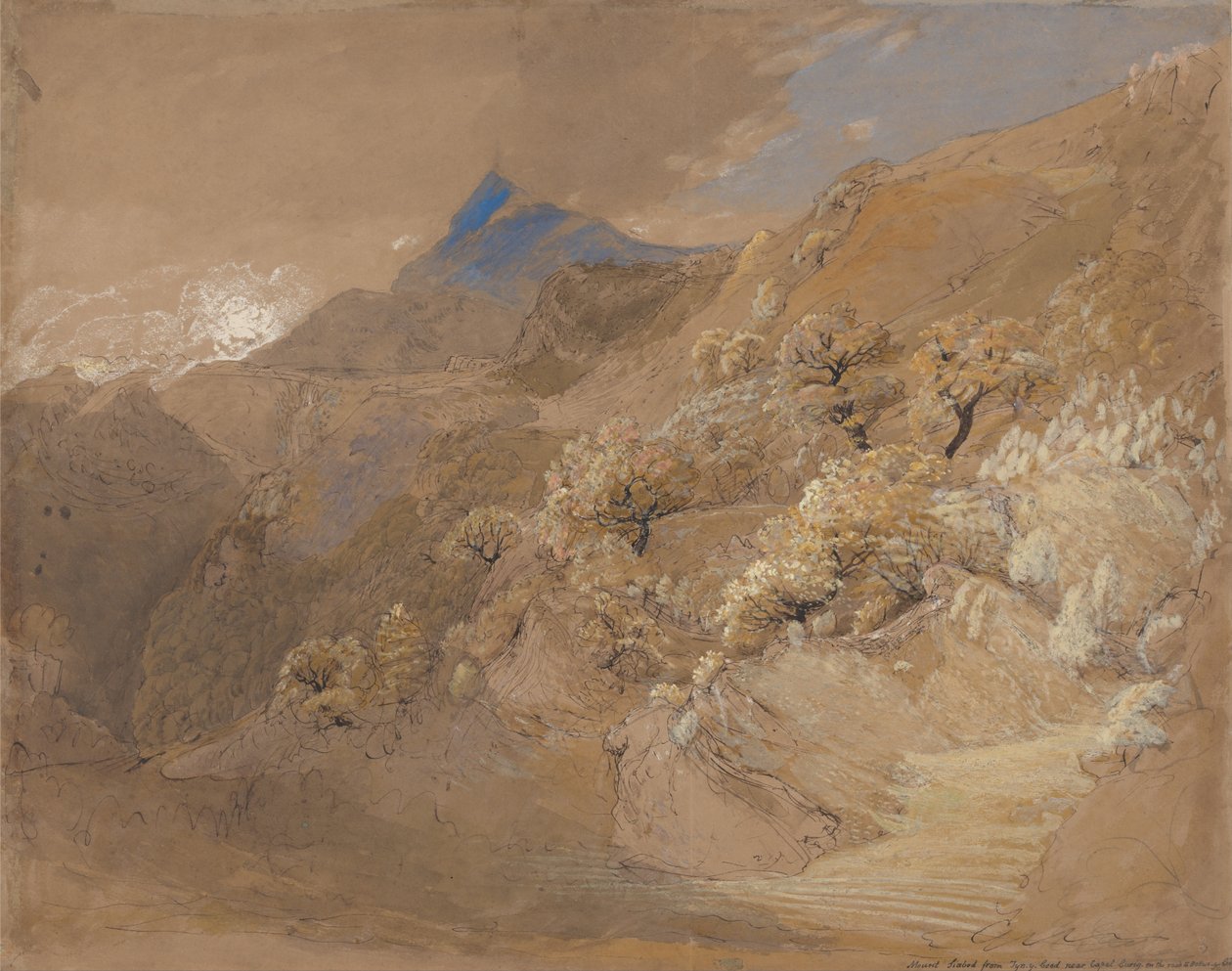 Mount Siabod fra Tyn-y-Coed nær Capel Curig av Samuel Palmer