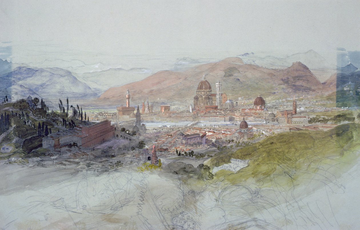 Utsikt over Firenze, 1837-39 av Samuel Palmer