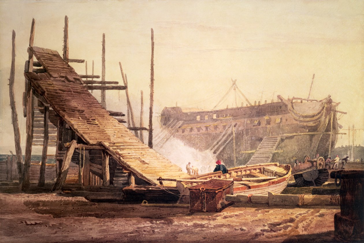 Et verft ved Blackwall av Samuel Prout