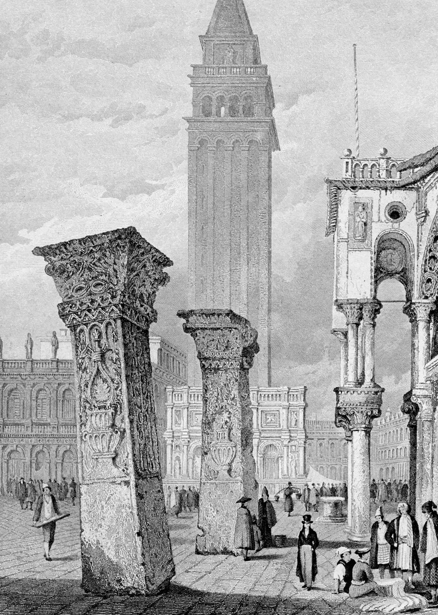 Markusplassen, Venezia, gravert av Edward John Roberts av Samuel Prout