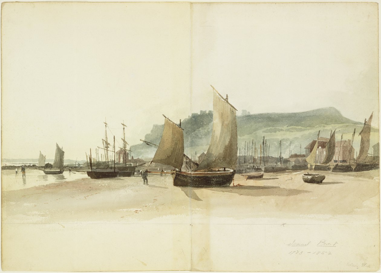 The Beach at Low Tide (wc over grafitt på papir) av Samuel Prout
