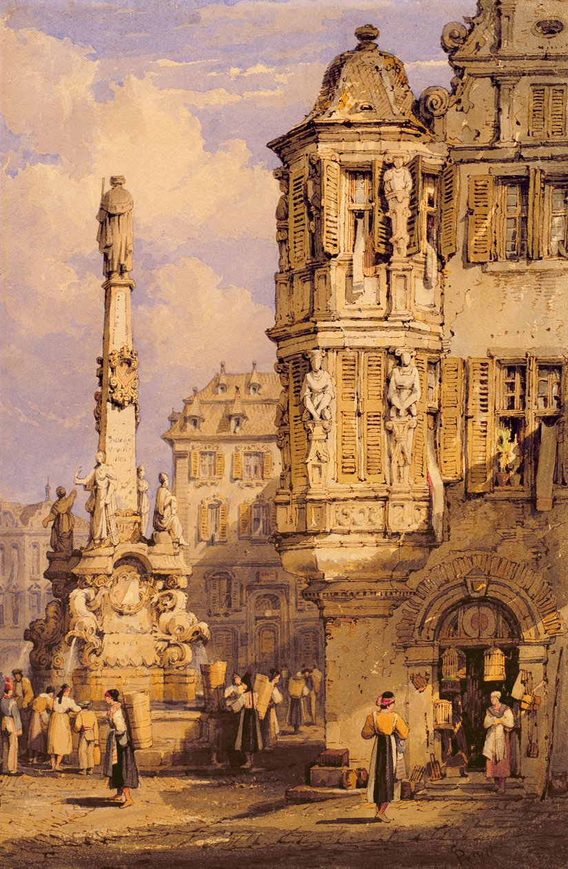 Markedsplassen, Würzburg, Bayern av Samuel Prout