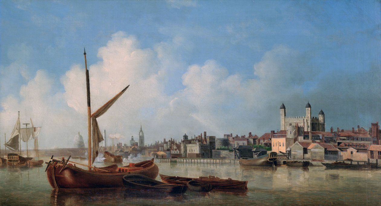 Utsikt over Themsen, nær Tower of London av Samuel Scott