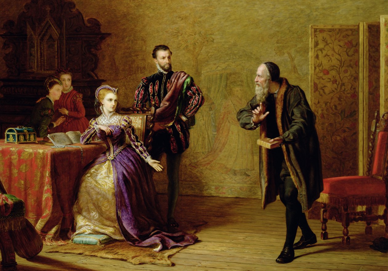 Mary, Queen of Scots (1542-87) og John Knox (ca. 1512-72) av Samuel Sidley