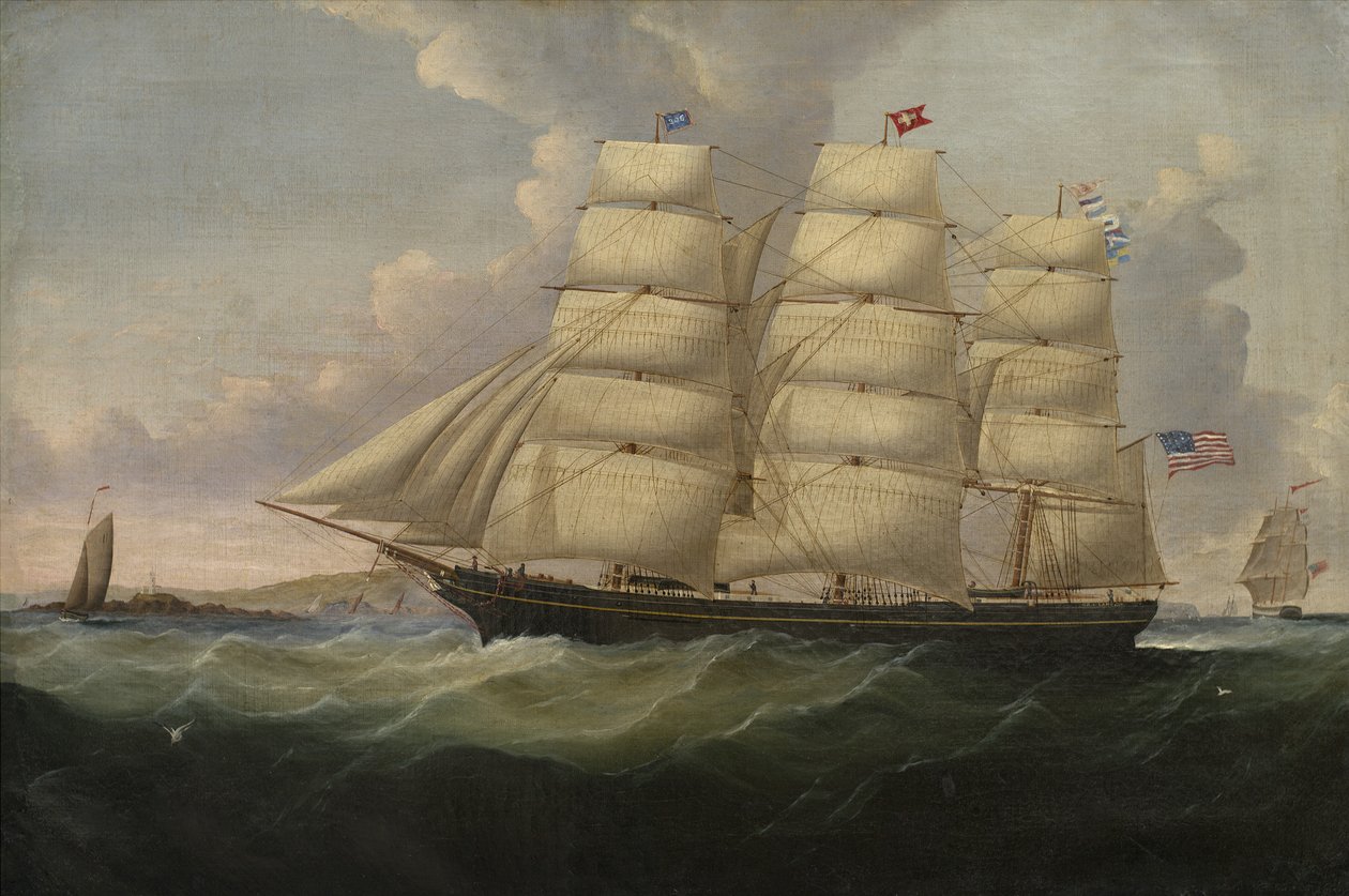 Handelsskip Robert L. Lane, 1850 olje på lerret av Samuel Walters