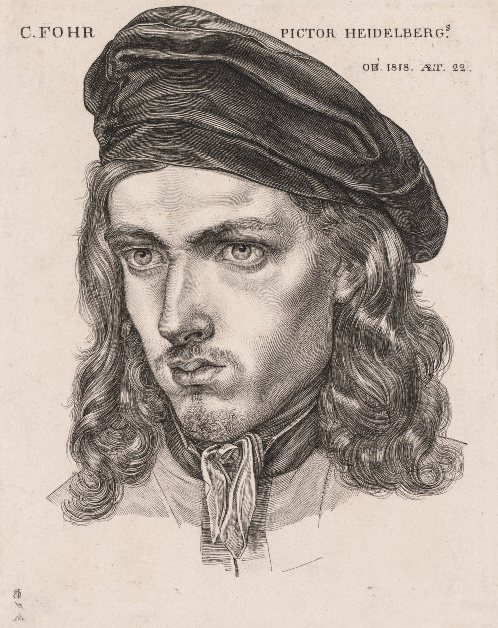 Portrett av Carl Philipp Fohr, 1818. av Samuel Amsler