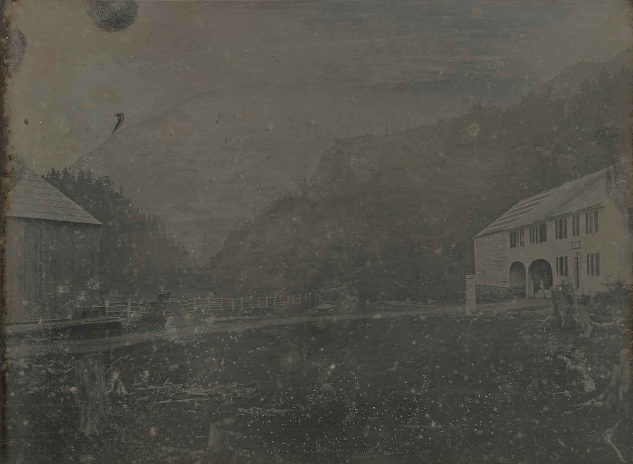 Uten tittel hus og låve, 1841. av Samuel Bemis