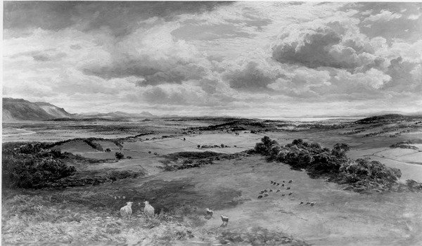 The Field of Bannockburn (panel) (s/hvitt-bilde) av Samuel Bough