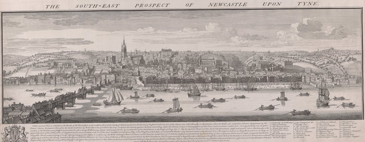 SE Prospect for Newcastle av Samuel Buck