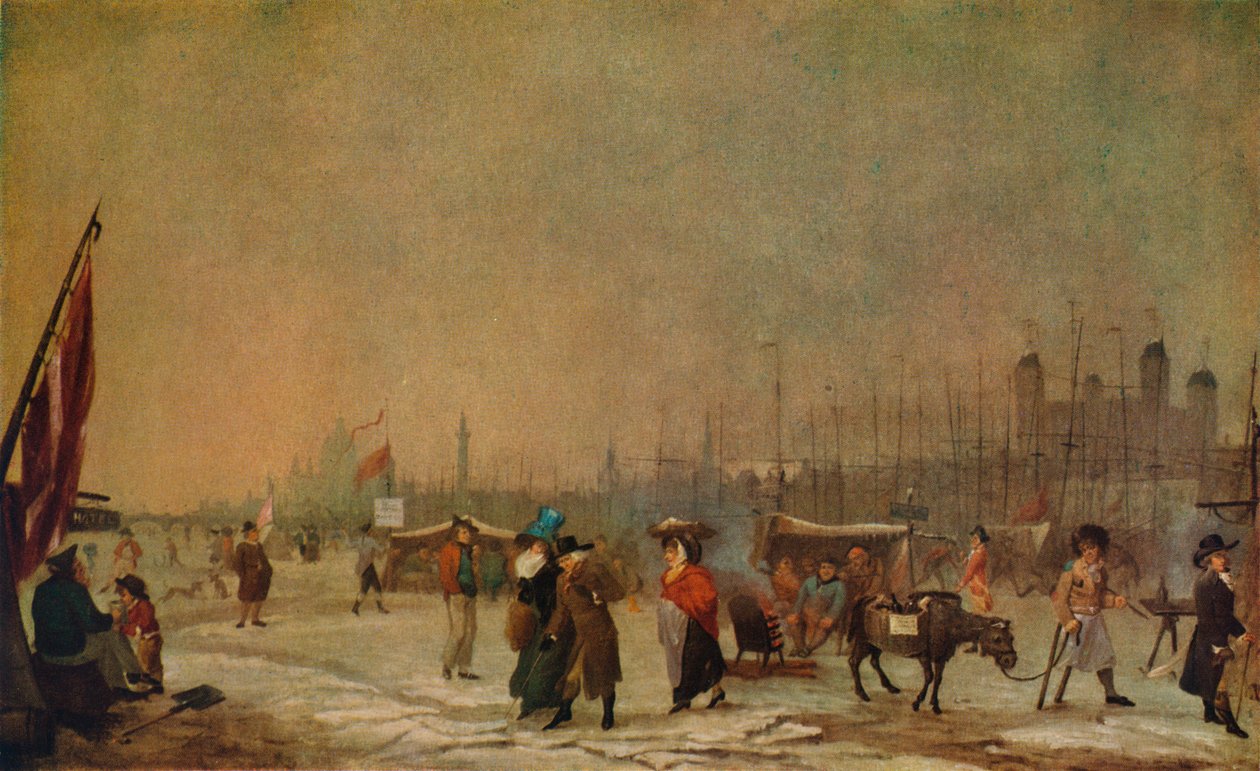 Frost på Themsen, 1788-1789, 1930. av Samuel Collings