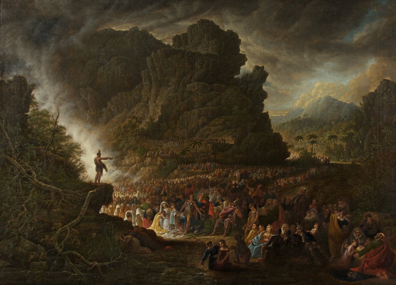 Den hellige Johannes forkynner i villmarken av Samuel Colman