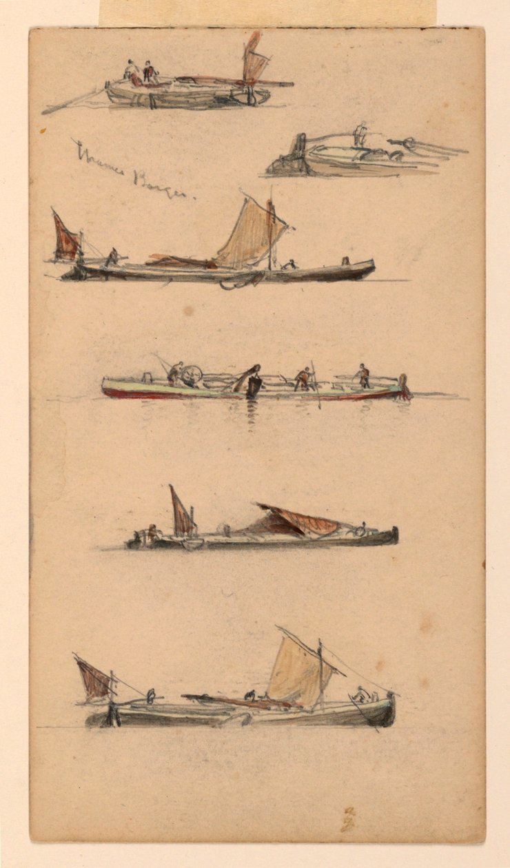 Thames Barges av Samuel Colman