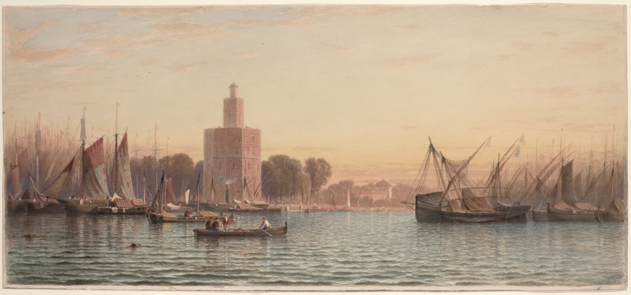 Havnen i Sevilla av Samuel Colman