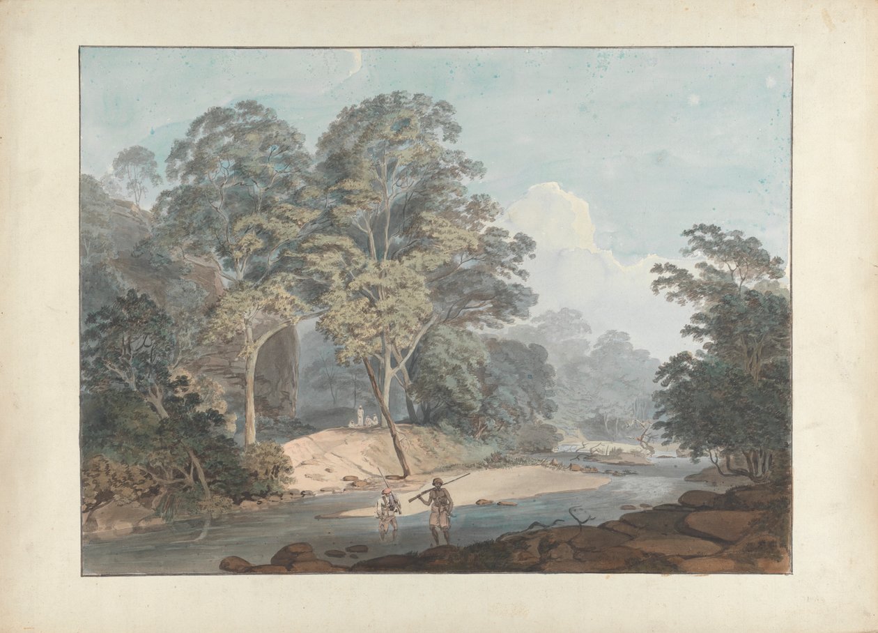 Rocky River Scene med Sepoys av Samuel Davis