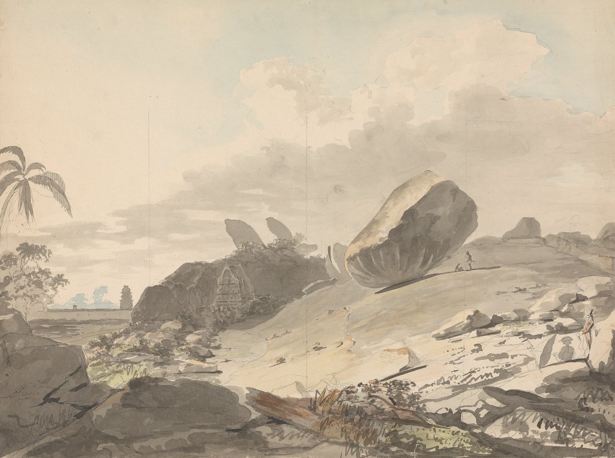 De syv pagoder, Mamallapuram av Samuel Davis