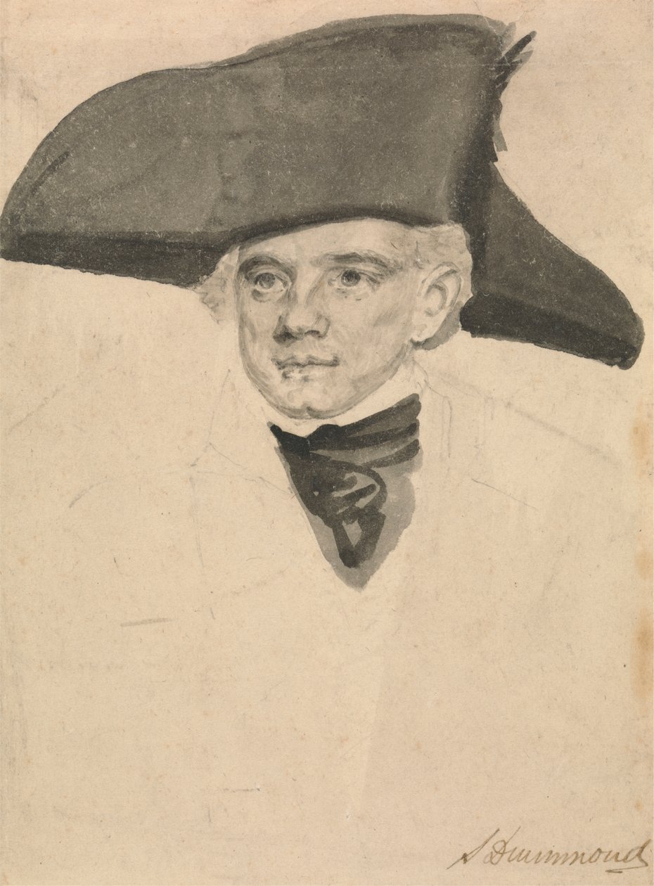 Portrettstudie av en sjøoffiser av Samuel Drummond