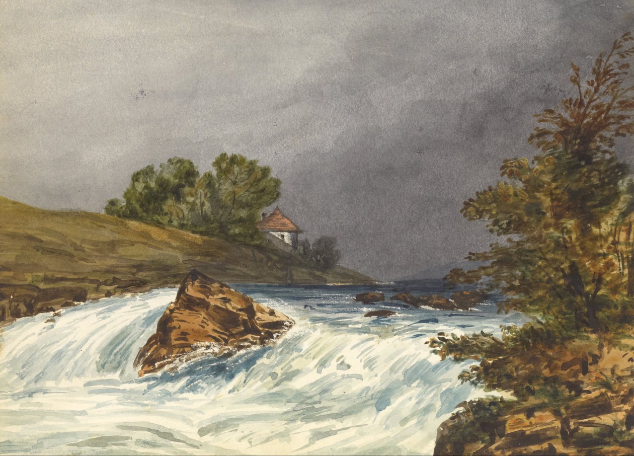 Elvescene med hus av Samuel H. Owen