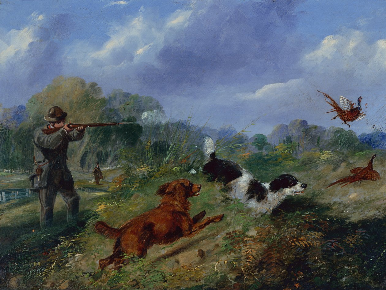 Fasanskyting (olje) av Samuel Henry Alken
