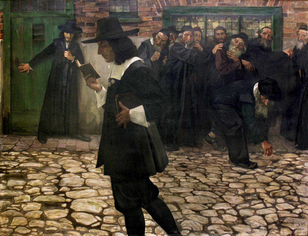 Ekskommunisert Spinoza, 1907. av Samuel Hirszenberg
