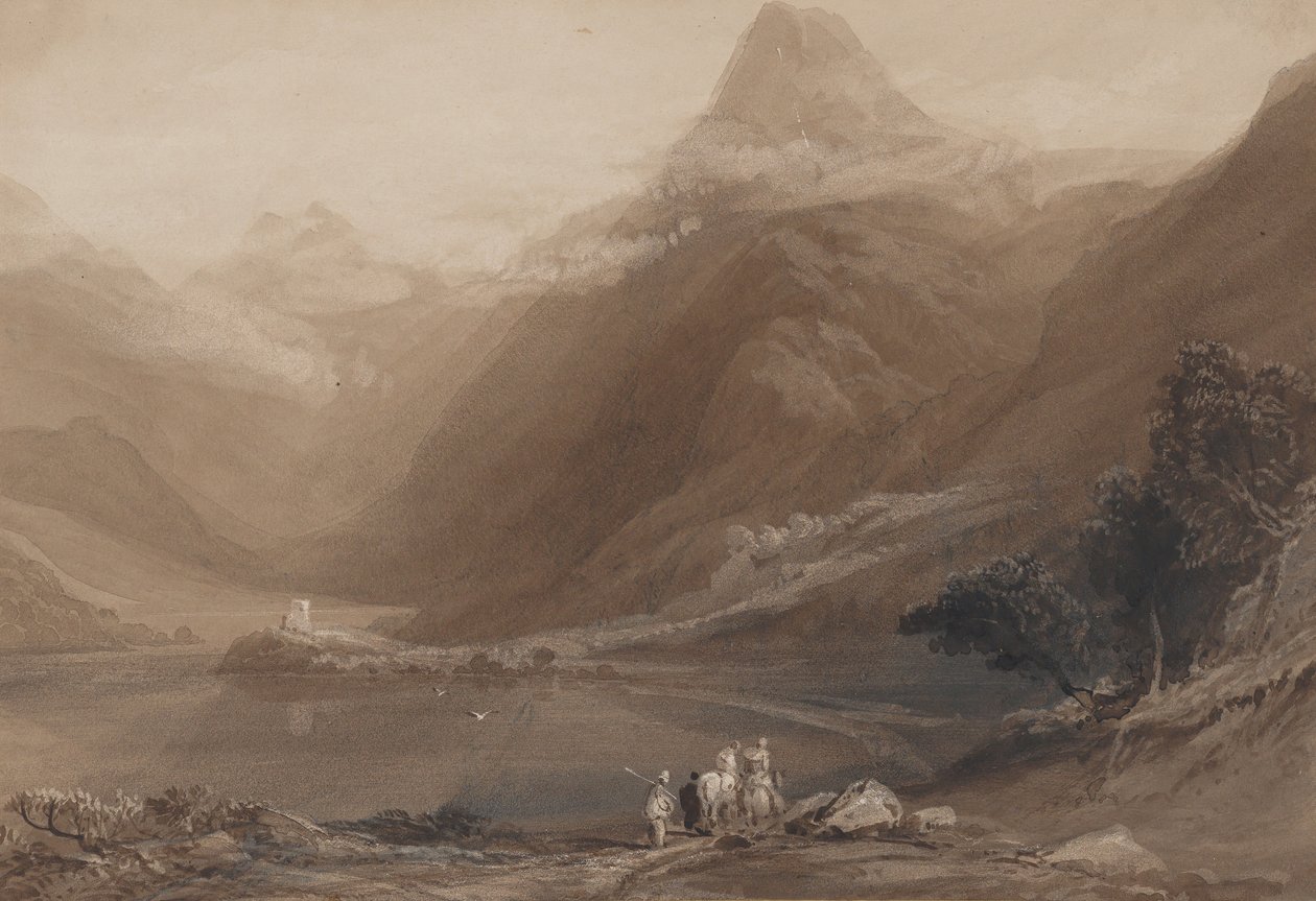 Llanberis Lake, Nord-Wales, 1820-30. av Samuel Jackson