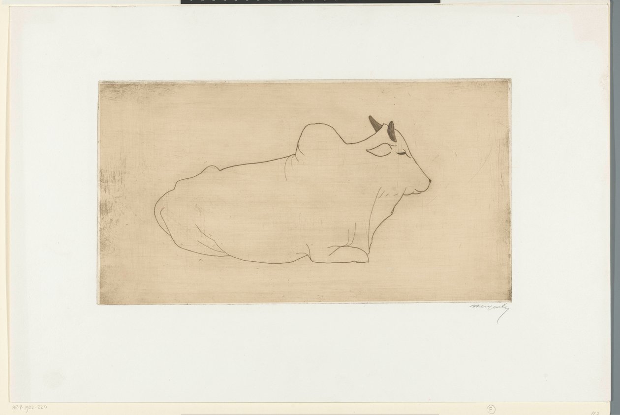 Liggende sebu av Samuel Jessurun de Mesquita (signed by artist)