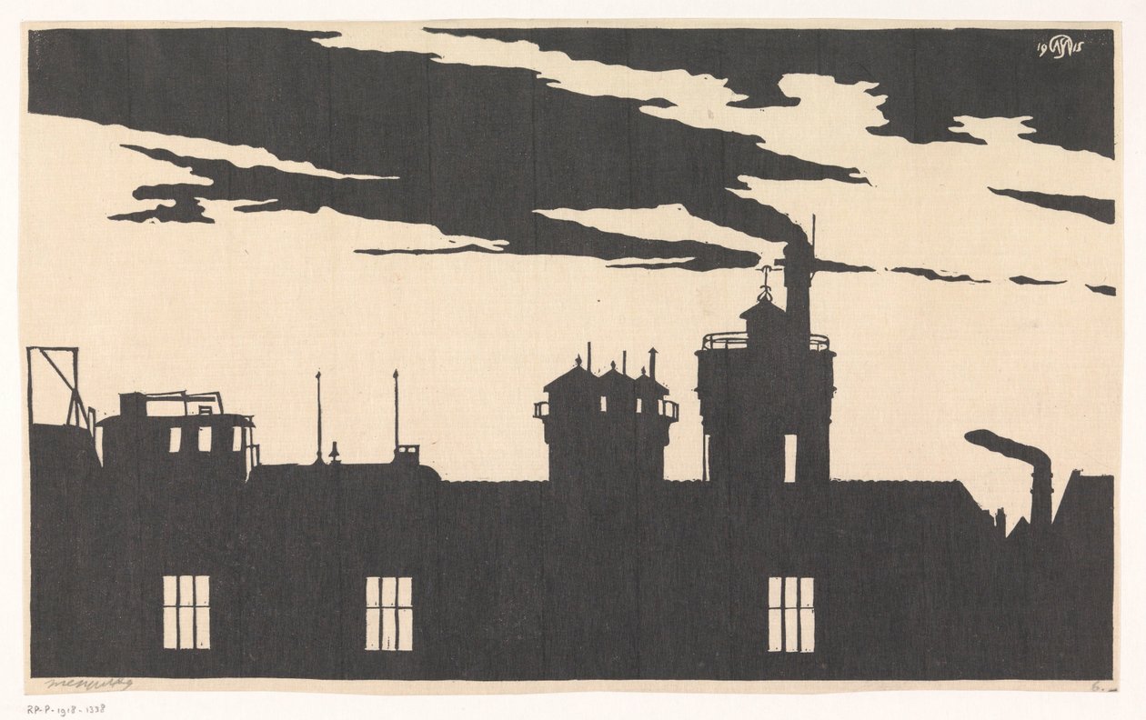 Silhouette Oostergasfabriek av Samuel Jessurun de Mesquita (signed by artist)