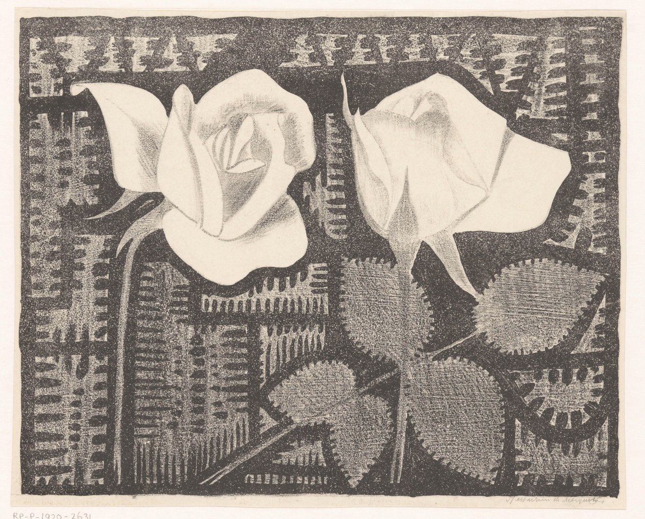To roser av Samuel Jessurun de Mesquita (signed by artist)