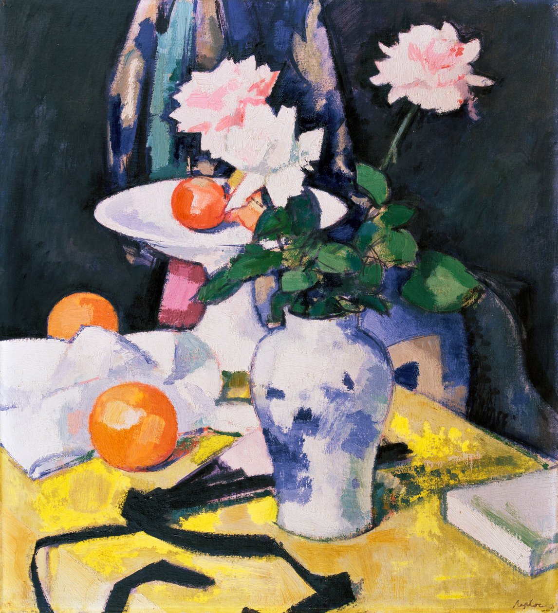 Roser og appelsiner av Samuel John Peploe