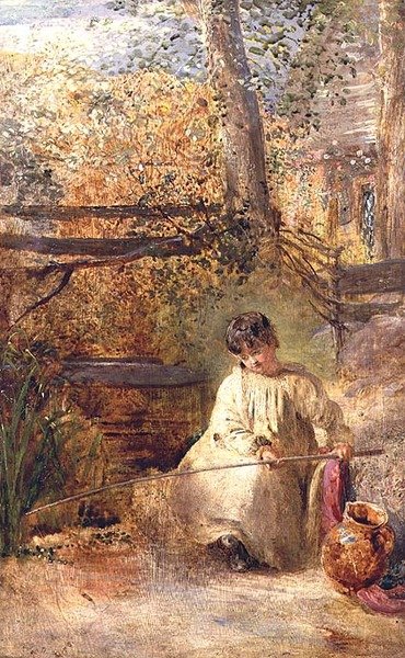 En gutt som fisker av Samuel Palmer