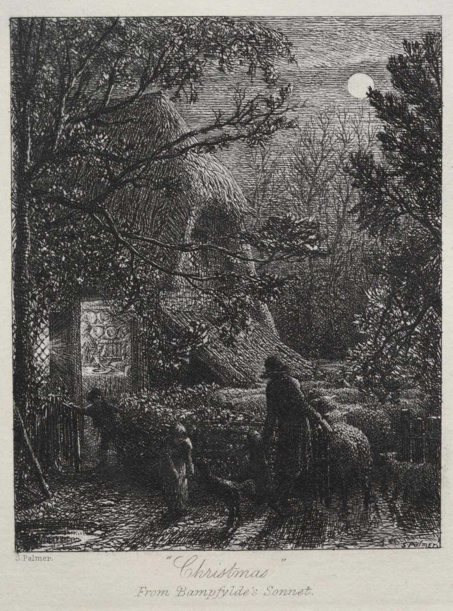 Christmas Folding the Last Sheep, 1850. av Samuel Palmer