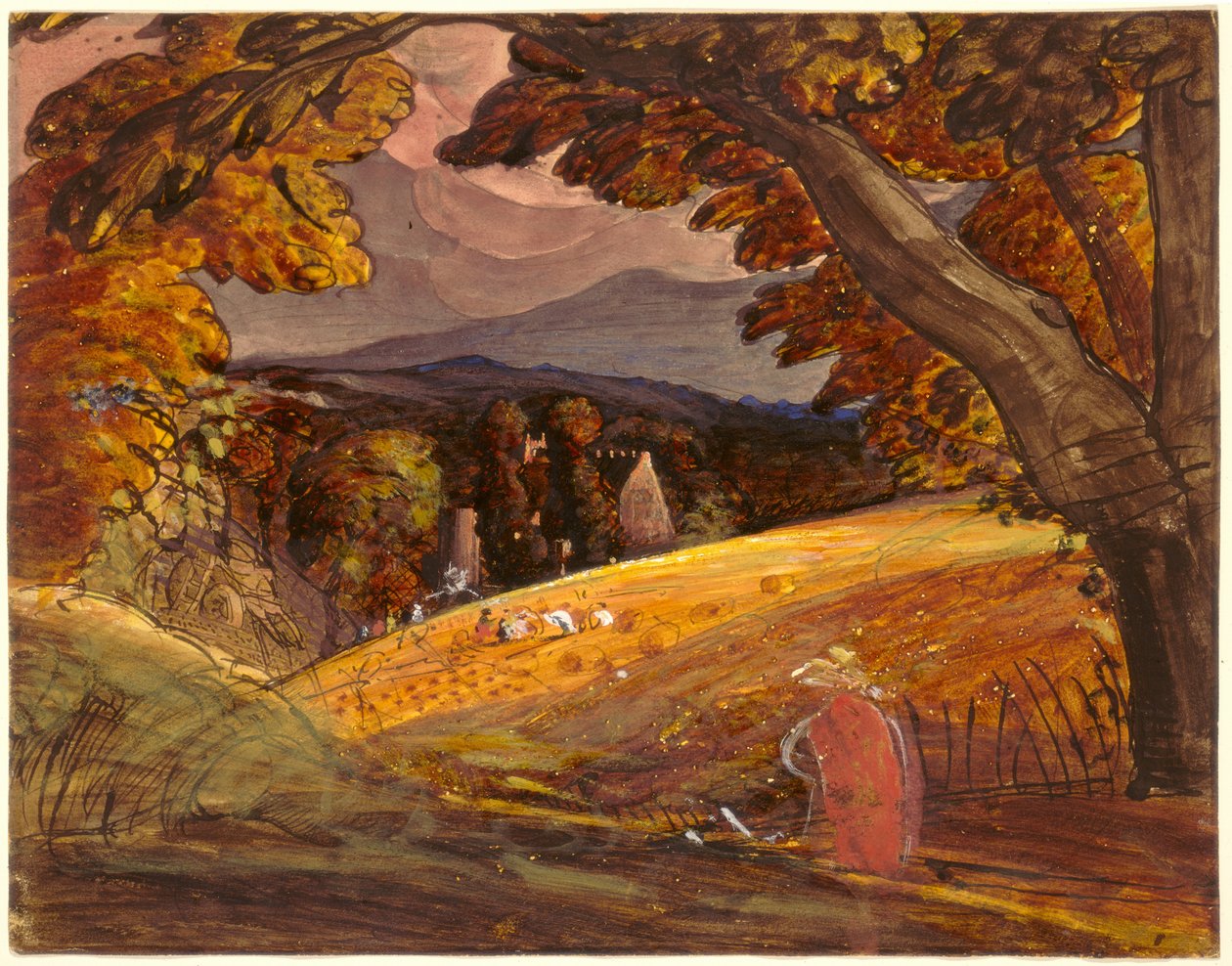Harvesters by Firelight av Samuel Palmer