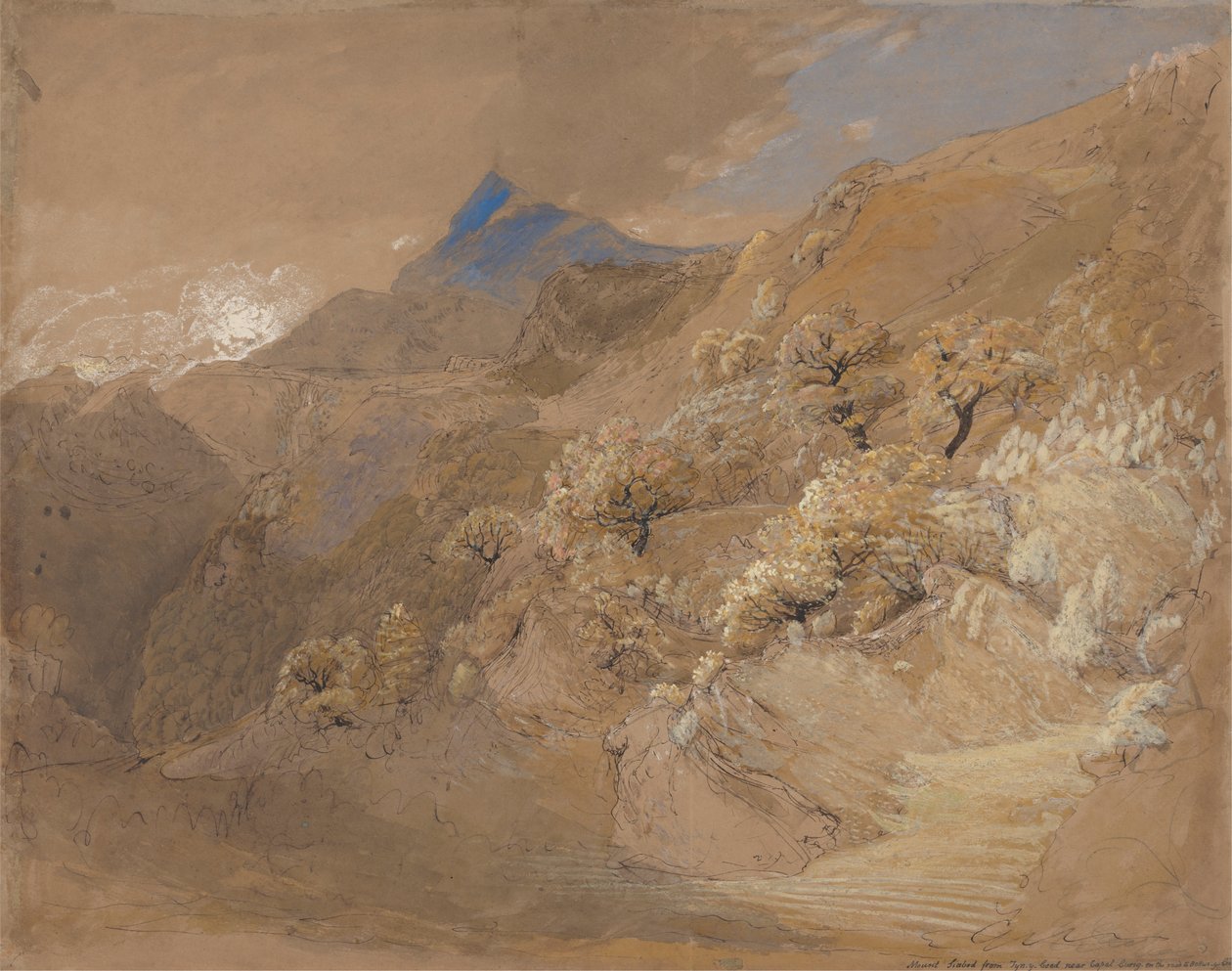 Mount Siabod fra Tyn-y-Coed nær Capel Curig av Samuel Palmer