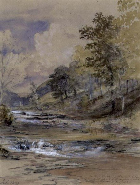 Ved elven Machwy, Wales av Samuel Palmer