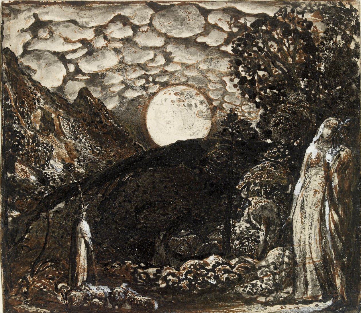 Hyrder under en fullmåne, c1829-1830 av Samuel Palmer