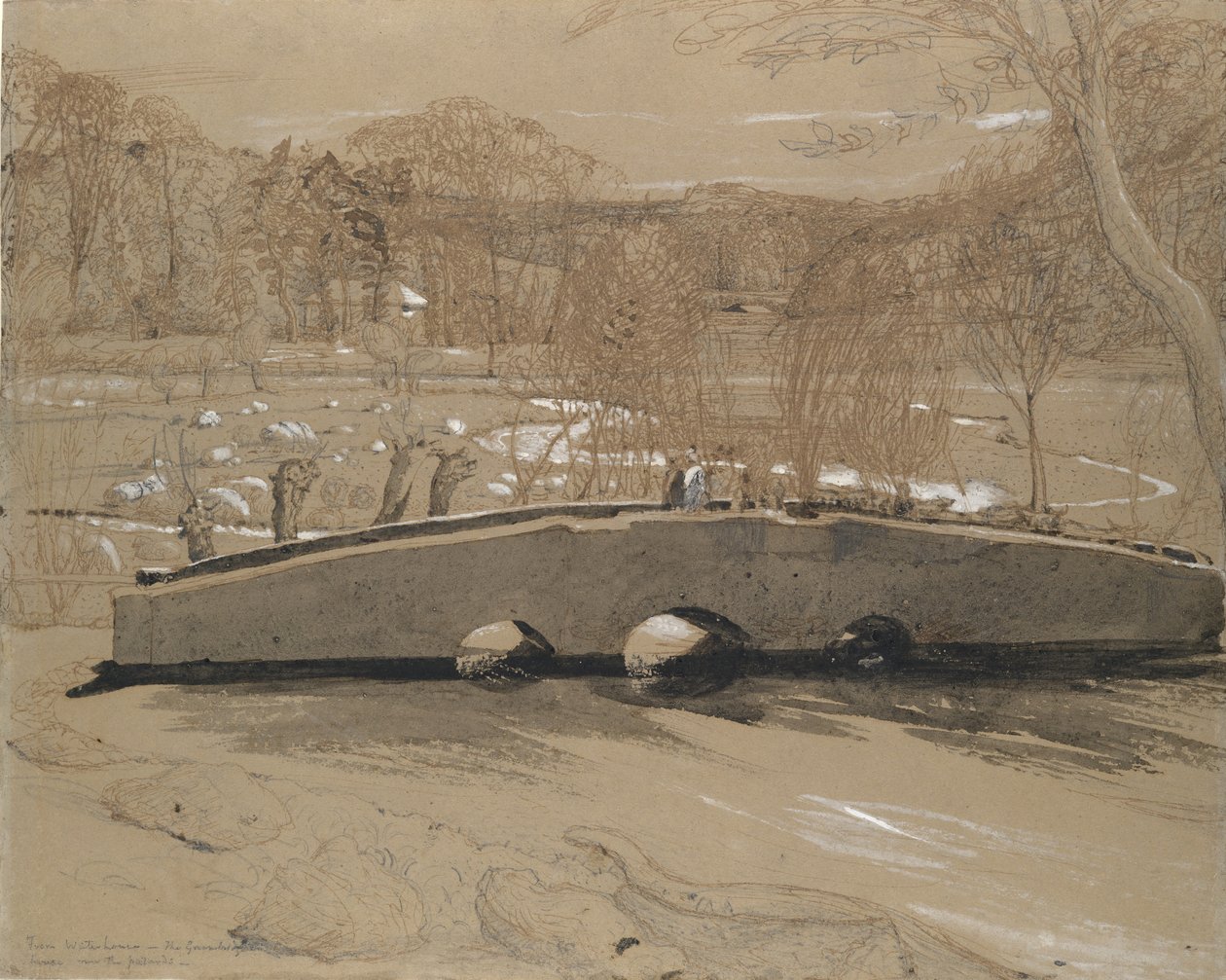 Broen ved Shoreham, ca. 1829. av Samuel Palmer