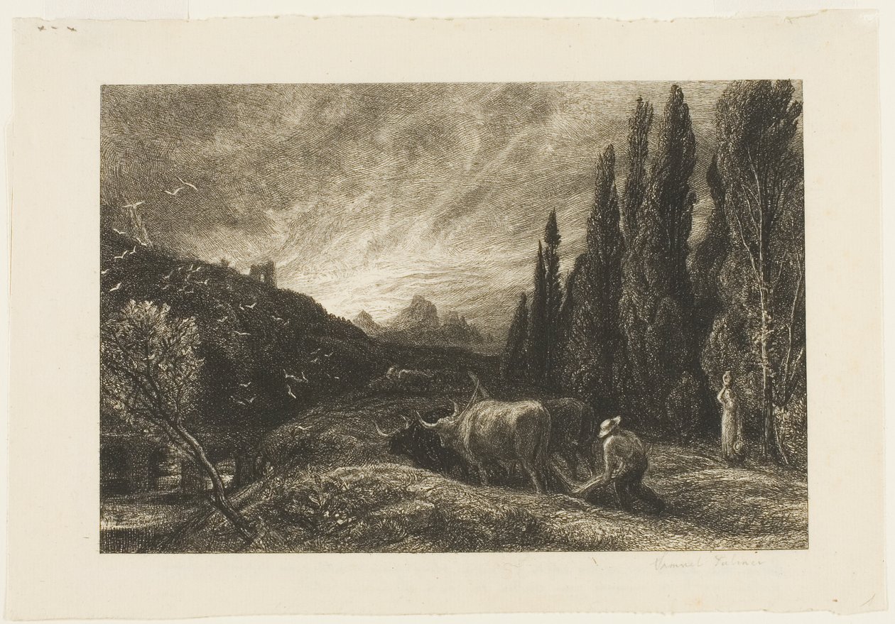 Den tidlige plogmannen av Samuel Palmer