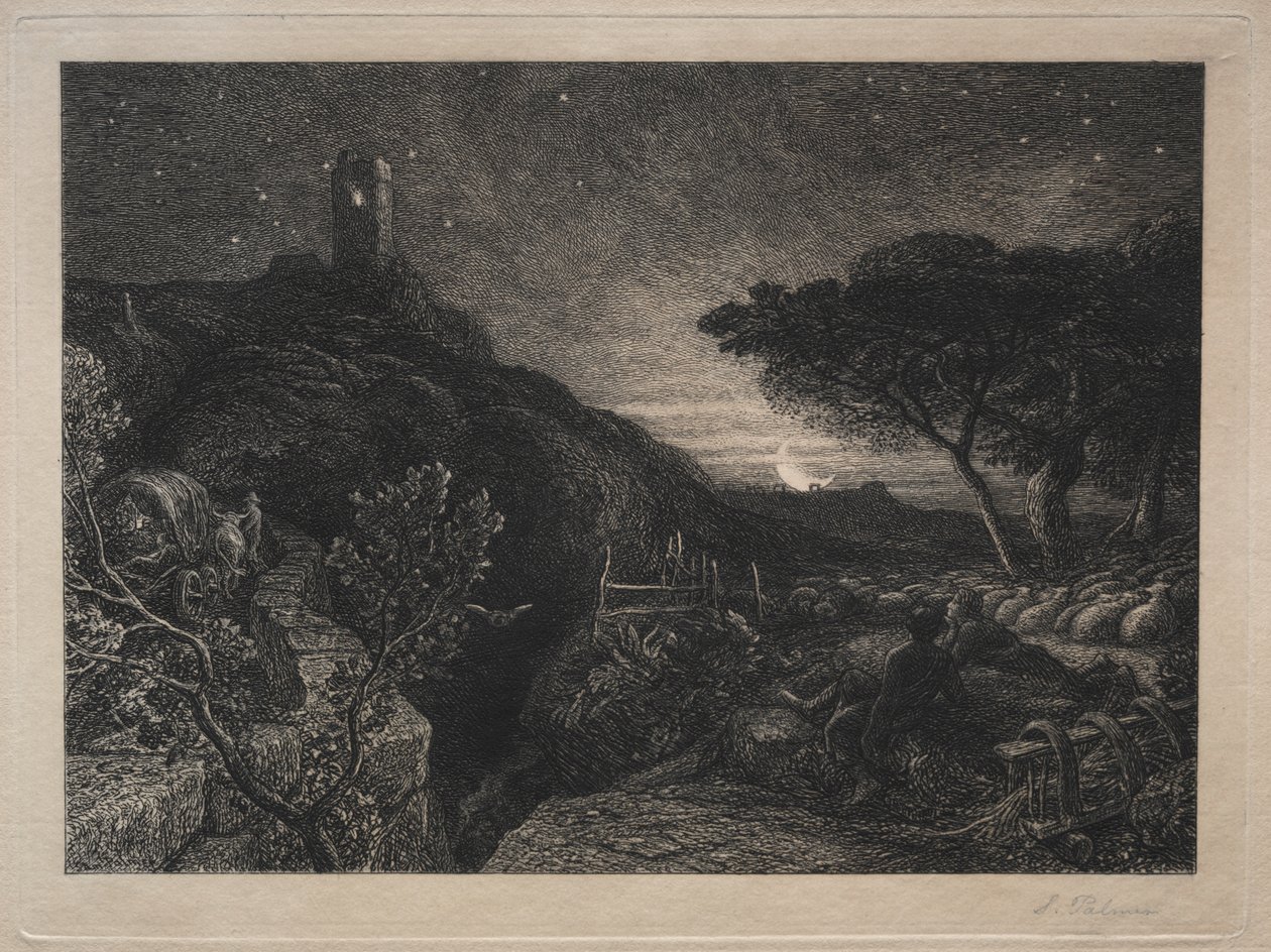 Det ensomme tårnet av Samuel Palmer