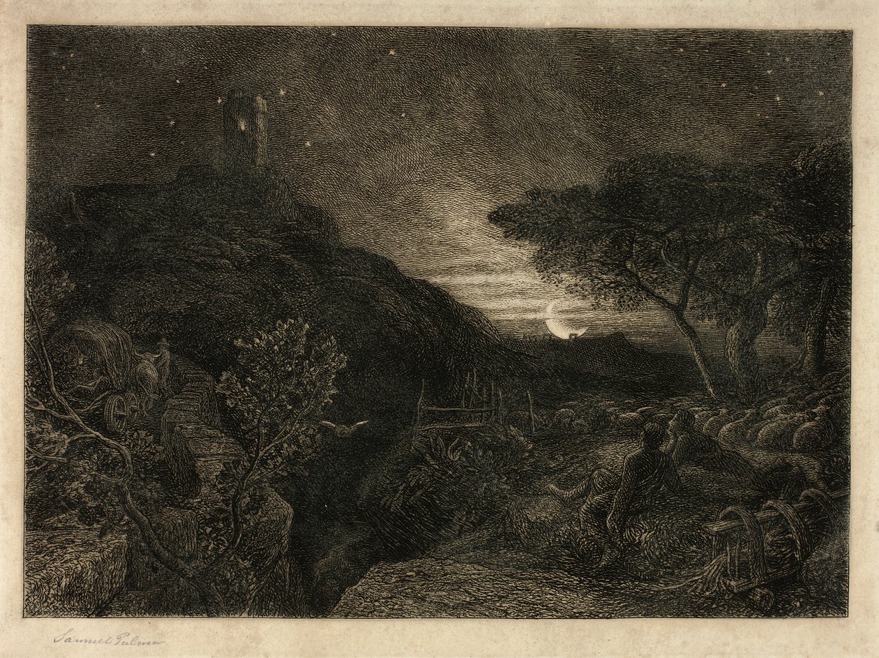 Det ensomme tårnet av Samuel Palmer