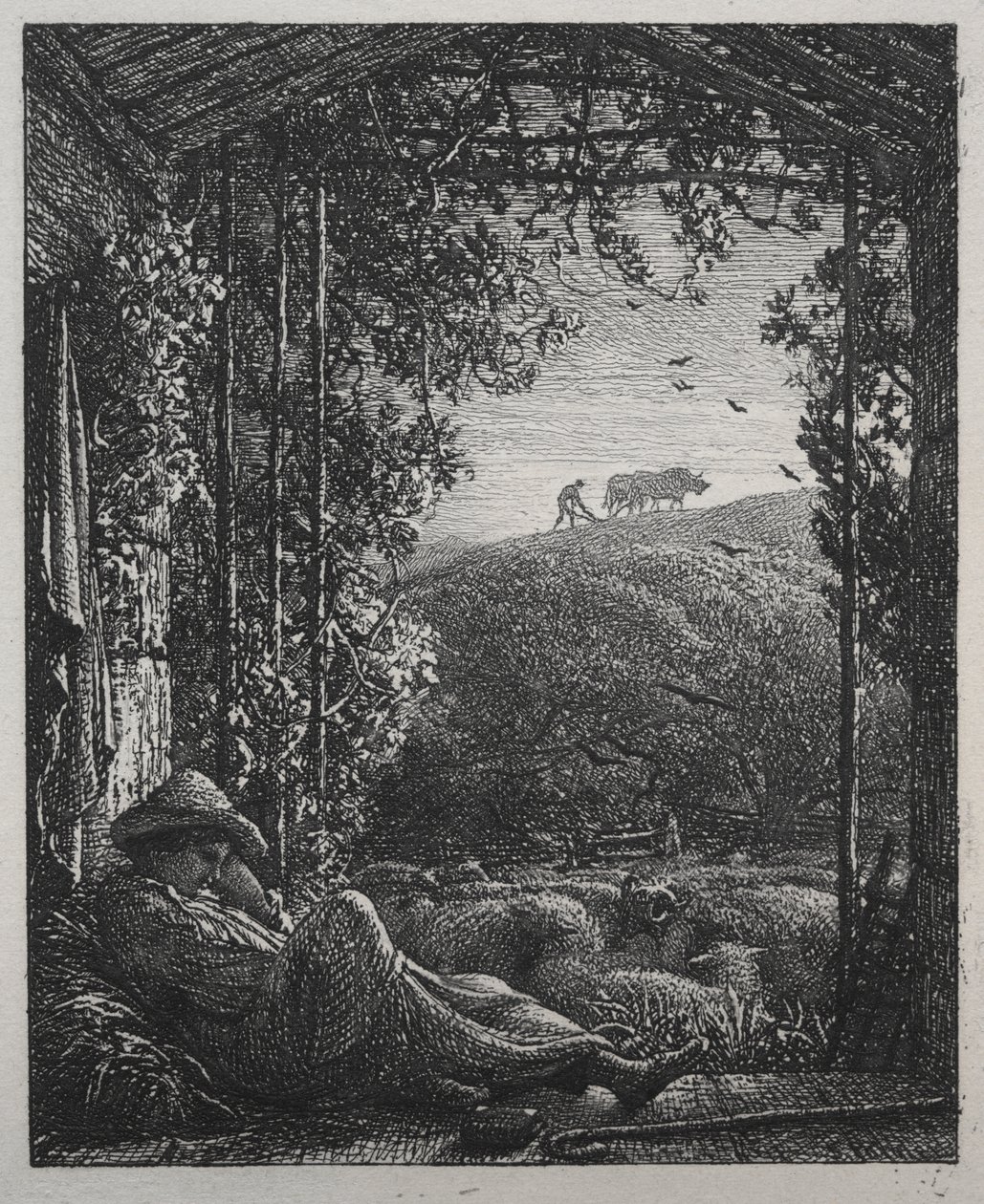 Den sovende hyrden av Samuel Palmer