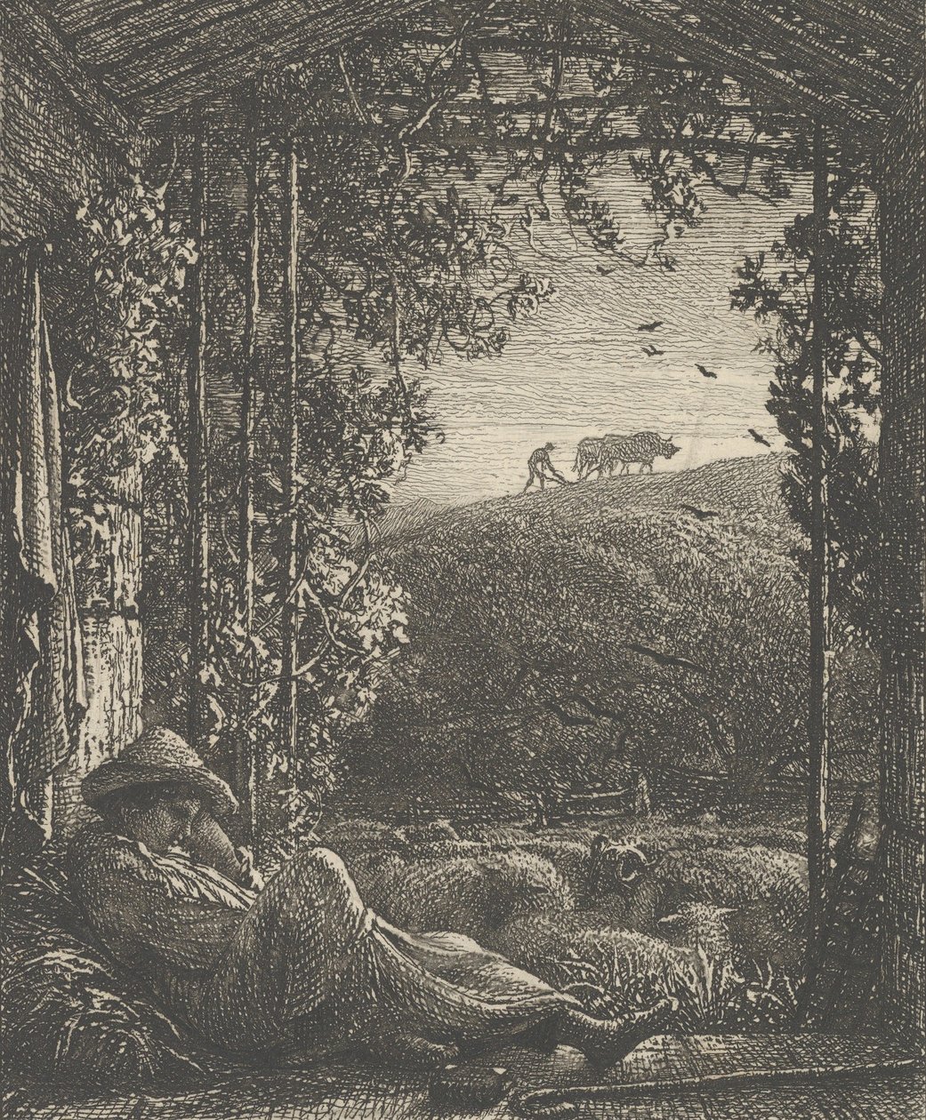The Sleeping Shepherd, tidlig morgen, 1857. av Samuel Palmer