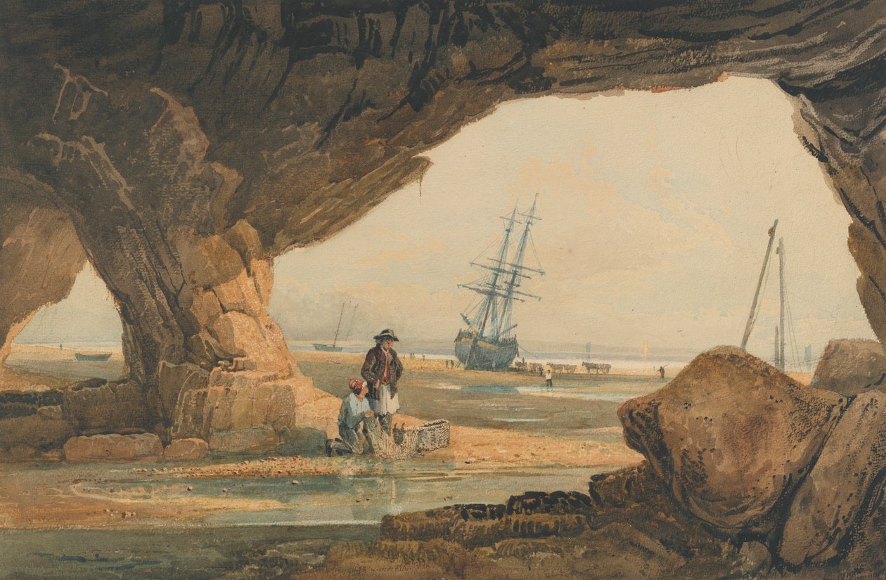 Kystscene nær Plymouth av Samuel Prout