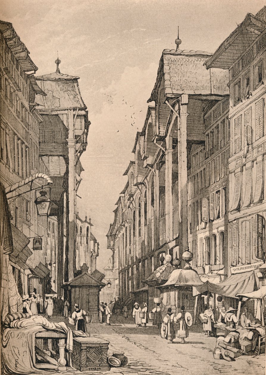 Genève, c1830 1915 av Samuel Prout