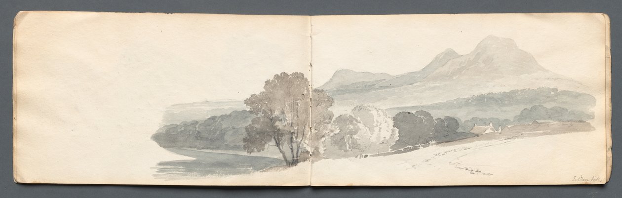Skissebok: Eildon Hills av Samuel Prout