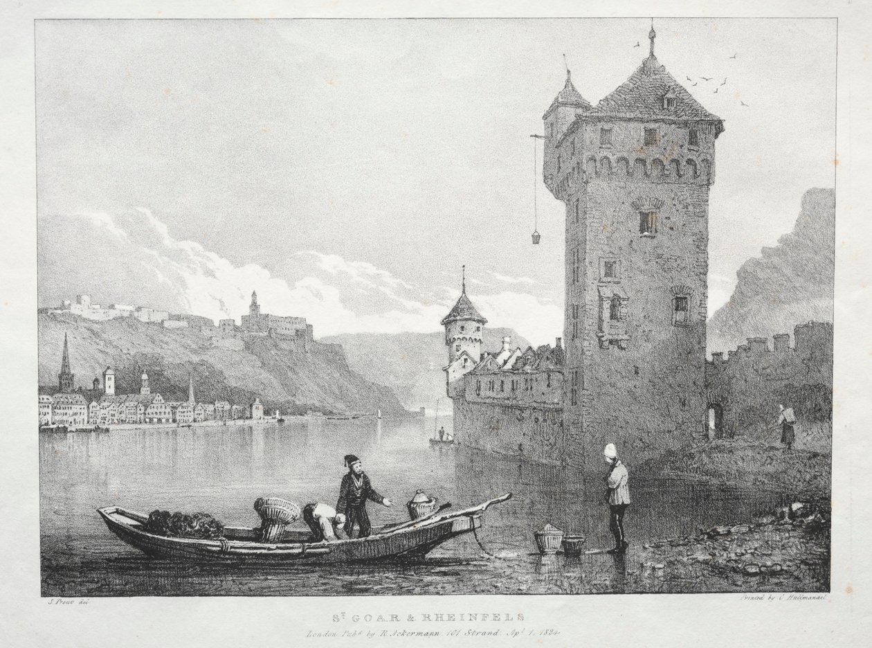 St. Goar og Rheinfels, 1824. av Samuel Prout
