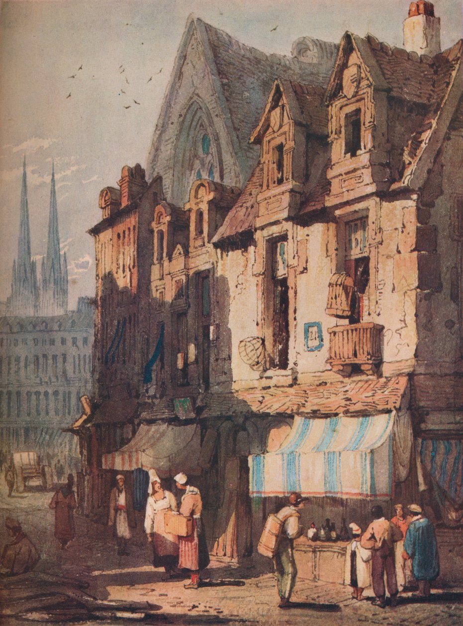 Gatescene, Bayeux, Normandie, c1828 av Samuel Prout