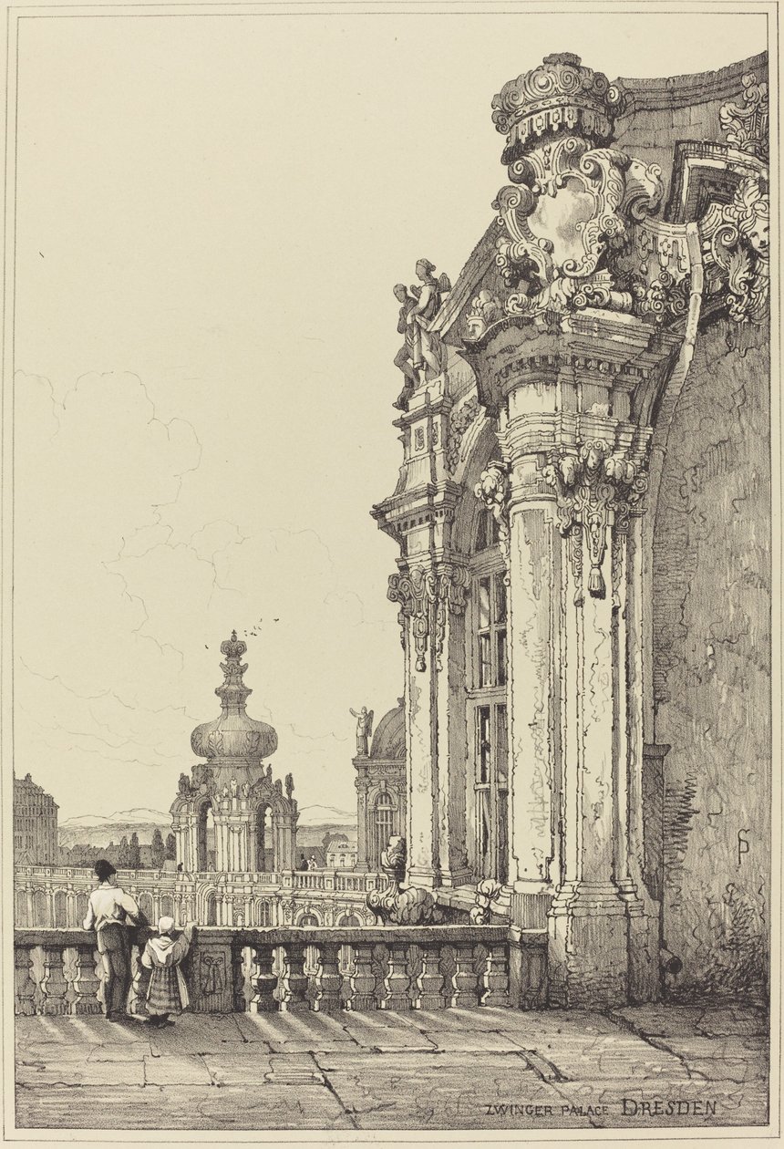 Zwinger-palasset, Dresden av Samuel Prout
