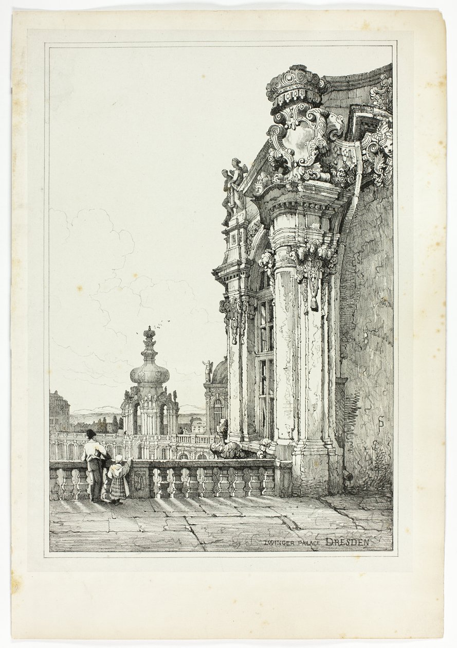 Zwinger-palasset, Dresden av Samuel Prout